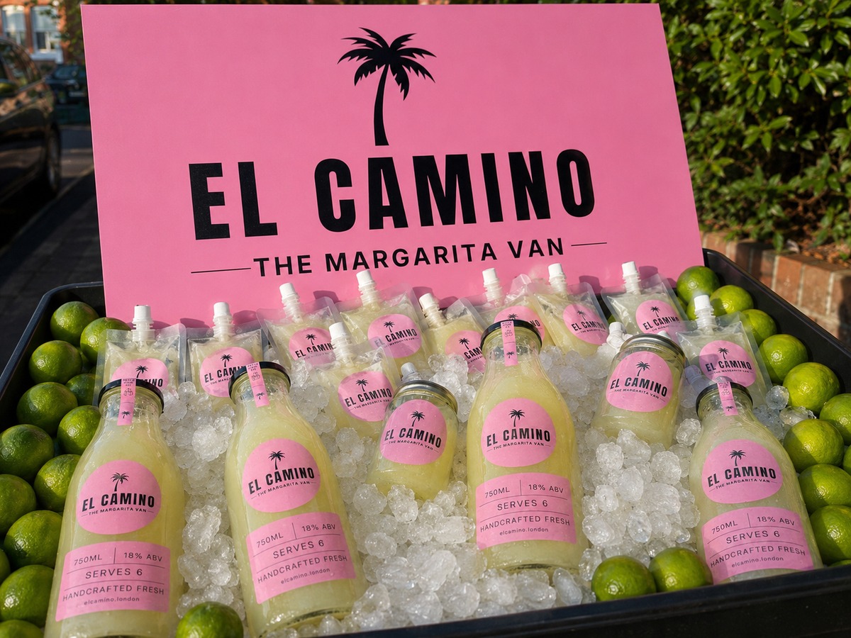 El Camino cargo box loaded with limes and pouches